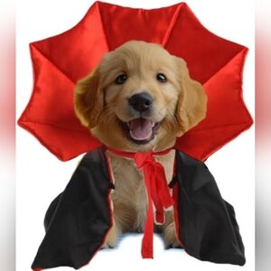 Vampire / Devil Cape Cloak For Small Dogs & Cats NWOT Halloween Costume for Dogs